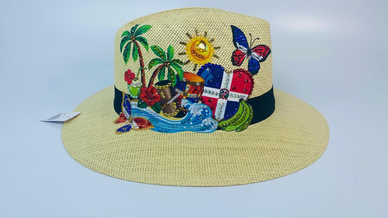 Sombrero personalizado con vibras tropicales y dominicanas